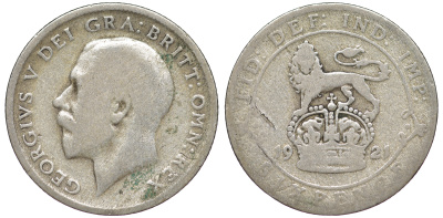 Великобритания 6 пенсов 1921 Георг V (1910-1936) KM 815а.1, Spink 4024 серебро 4178-258