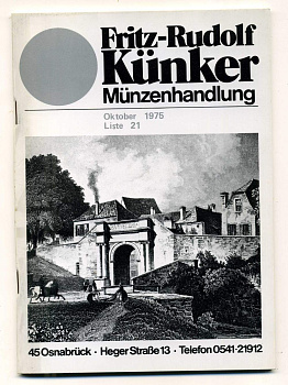 ФРИТЦ-РУДОЛЬФ КЮНКЕР КАТАЛОГ ФИКСИРОВАННЫХ ПРОДАЖ (LAGERKATALOG) 1975 ОКТЯБРЬ, № 21 00-01-01-17