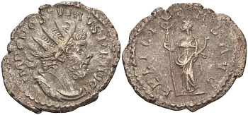 Римская Империя (императоры в Галлии) антониниан 260 - 269 Постум. IMP C POSTVMVS P F AVG / FELICITAS AVG, Фелицитата с кадуцием и рогом Изобилия, Колония Агриппины, Good Very fine RIC 58 биллон 1073-13-11