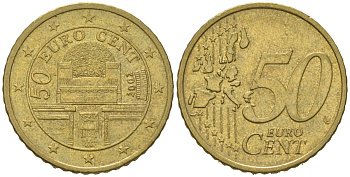 Австрия 50 евроцентов 2002 Венский сецессион KM 3087 нордик 4539-235