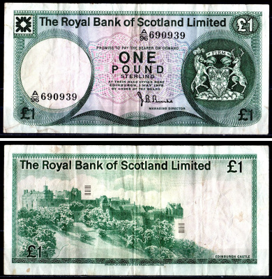 Шотландия 1 фунт 1975 Pick 336 a бумага 7551-45-1-2