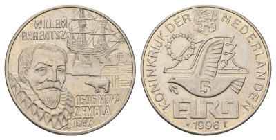 Нидерланды 5 евро 1996 Виллем Баренц X 121 медно-никель 4557-722