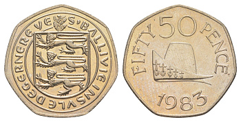 Гернси 50 пенсов 1983 KM 34 медно-никель UNC 4185-233
