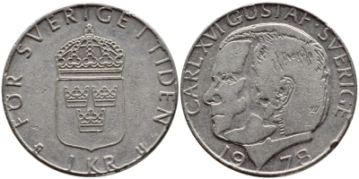 Швеция 1 крона 1978 Карл XVI Густав (1973- ) KM 852 медь плакированная медно-никелем 56-615