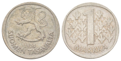 Финляндия 1 марка 1974 KM 49a медно-никель 4628-1047