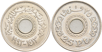 ЕГИПЕТ 25 ПИАСТРОВ 1993 KM 734 медно-никель UNC 4556-934