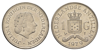 Нидерландские Антильские острова (Нидерландские Антилы) 1 гульден 1979 KM 12 никель UNC 4628-846