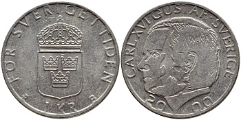 Швеция 1 крона 2000 Карл XVI Густав (1973- ) KM 852а медно-никель 4364-2215