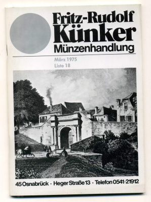 ФРИТЦ-РУДОЛЬФ КЮНКЕР КАТАЛОГ ФИКСИРОВАННЫХ ПРОДАЖ (LAGERKATALOG) 1975 МАРТ, № 18 00-01-01-14