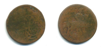 РОССИЯ 1 КОПЕЙКА 1758 медь 61-221