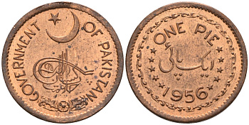 Пакистан 1 пайса 1956 KM 12 бронза UNC 00-00