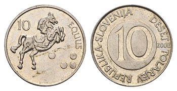 Словения 10 толаров 2002 KM 41 медно-никель 4673-1222