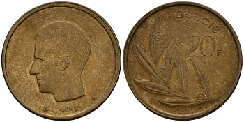 Бельгия 20 франков 1982 Belgie, Бодуэн I (1951-1993) KM 160 никель бронза 4599-223