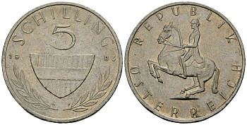 Австрия 5 шиллингов 1983 KM 2889a медно-никель 4167-913