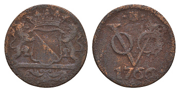 Голландская Ост-Индия 1 дуит 1766 KM 111.1 медь 4658-1037