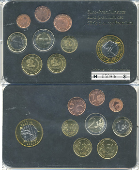 Кипр евронабор из 8 монет + 1 европробник 2008 в пластиковой запайке    UNC  7-5-5-13