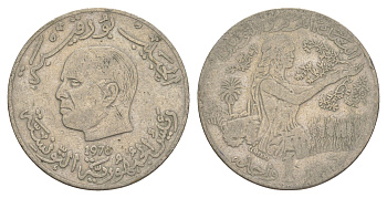 Тунис 1 динар 1976 FAO, сбор урожая KM 304 медно-никель 4513-623