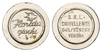 Италия, Верона жетон для равлечений Horlda qiochi диаметр 24 мм, вес 5 гр никель 4670-826