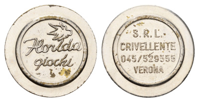 Италия, Верона жетон для равлечений Horlda qiochi диаметр 24 мм, вес 5 гр никель 4670-826