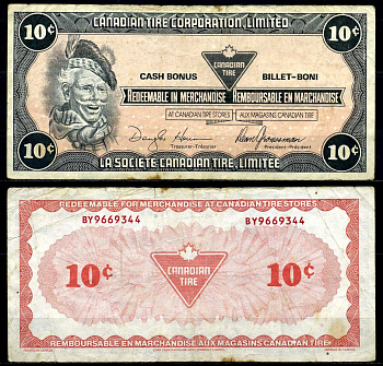 Канада купон на 10 центов 1985 Canadian Tire бумага 2195-23-1-1