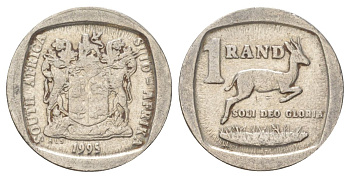 ЮАР 1 ранд 1995 KM 138 медь плакированная никелем 4627-319