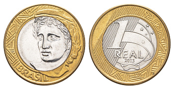 Бразилия 1 реал 2013 KM 652a биметалл UNC 4646-141