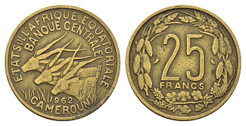 Камерун, Экваториальная Африка 25 франков 1962 год-тип KM 4 медь алюминий 4678-1044