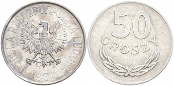 ПОЛЬША 50 ГРОШЕЙ 1974 MW KM 48.1 алюминий 68-346