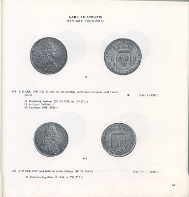 Myntauktioner ab, Boras каталог коллекции шведских серебряных монет. Dir. C.O. Algard 12.03.1977 Myntauktioner ab, Boras, katalog over en utvald samling svenska silvermynt, 98 страниц + иллюстрации шведский 58-01-12-01