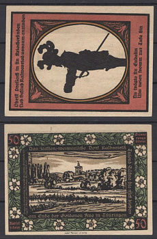 Кальбсрит 50 пфеннигов 1921 Grabowski 671.1-6/12 бумага UNC (пресс) 8601-15-1-1
