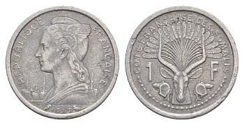 Французское Сомали 1 франк 1959 KM 8 алюминий 4646-545
