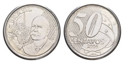 Бразилия 50 сентаво 2006 KM 651a нержавеющая сталь 4642-1143
