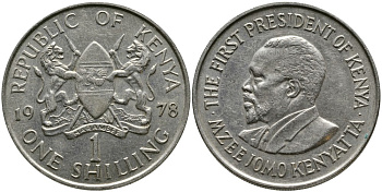 Кения 1 шиллинг 1978 Джомо Кениата KM 14 медно-никель 4529-1042