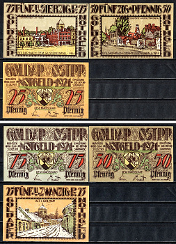 Голдап (Пруссия) набор из 3 нотгельдов ND (1921) 7556-11-3-2