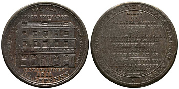 Великобритания 1/2 пенни 1811 Миддлсекс, Томас Вуд - брокер, аукционист Withers 845, Davis 65 медь 1518-343