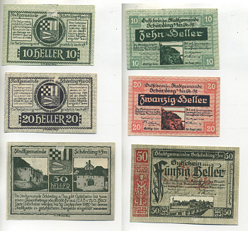 АВСТРИЯ НАБОР ИЗ 3 БАНКНОТ 1920 13 МАРТА 1920-30 СЕНТЯБРЯ 1920, НОТГЕЛЬД, 10, 20, 50 ГЕЛЛЕРОВ, SCHARDING бумага aUNC 7217-21-3