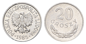 Польша 20 грошей 1985 Y A47 алюминий UNC 4615-756