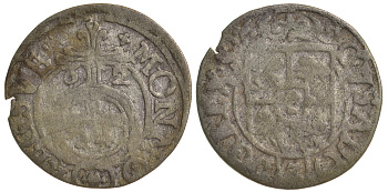 ЛИВОНИЯ, РИГА, ШВЕДСКАЯ ОККУПАЦИЯ 1/24 ТАЛЕРА 1632 (1633) ГУСТАВ II АДОЛЬФ KM 10 серебро 1527-613