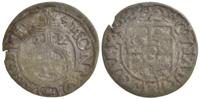 ЛИВОНИЯ, РИГА, ШВЕДСКАЯ ОККУПАЦИЯ 1/24 ТАЛЕРА 1632 (1633) ГУСТАВ II АДОЛЬФ KM 10 серебро 1527-613