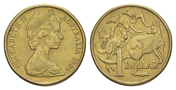Австралия 1 доллар 1984 Елизавета II (1952-2022), кенгуру KM 77 алюминиевая бронза 4652-212