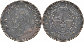 Южно-Африканская Республика, Трансвааль 1 пенни 1898 Пауль Крюгер KM 2 медь 180-932