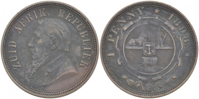 Южно-Африканская Республика, Трансвааль 1 пенни 1898 Пауль Крюгер KM 2 медь 180-932