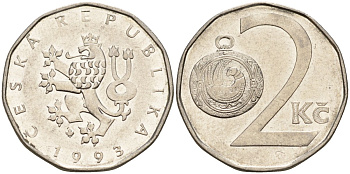 Чехия 2 кроны 1993 KM 9 сталь плакированная никелем 4156-151