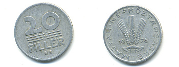 ВЕНГРИЯ 20 ФИЛЛЕРОВ 1976 НАРОДНАЯ РЕСПУБЛИКА (1949-1989) KM 573 алюминий 83-1356