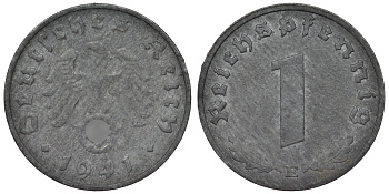 Германия 1 рейхспфенниг 1941 E KM 97, J. 369 цинк 4124-216