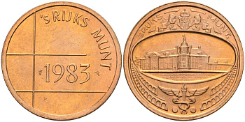 Нидерландские Антилы жетон годового набора 1982 королевского Нидерландского монетного двора бронза UNC 4116-222