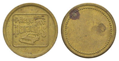 Германия жетон для автомойке Pflege Paradies диаметр 22 мм, вес 7,1 гр латунь 4656-515