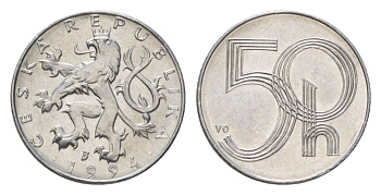 Чехия 50 геллеров 1994 KM 3 алюминий 4623-761