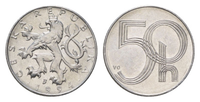 Чехия 50 геллеров 1994 KM 3 алюминий 4623-761