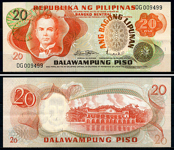 Филиппины 20 писо 1978 Pick 162a бумага UNC (пресс) 446-132-2